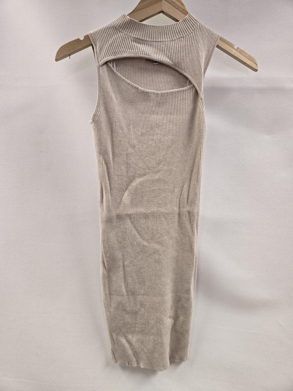Pink Rose Dress Womens Small Ribbed Cutout Sleeveless Knit Mini Fitted Chic